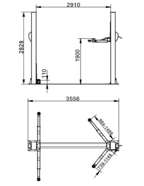 Автомобильный подъемник двухстоечный гидравлический TD-4000R Автомобильный подъемник двухстоечный гидравлический TD-4000R