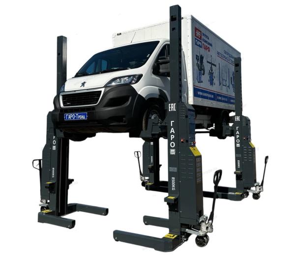 Передвижной автомобильный подъемник г/п 34 т, 4 стойки, ПКП-8.5/4