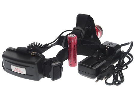 Фонарь налобный аккумуляторный (LED,Li-ion) JTC