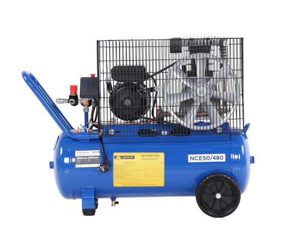 Компрессор поршневой с ременной передачей 220 В, ресивер 50 л, 446 л/мин NCE50/480