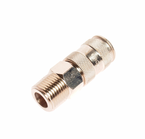 Переходник для компрессора M1/2" быстросъемный с клапаном наружная резьба JTC
