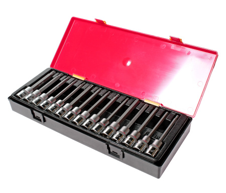 Набор головок и бит-головок 1/2" TORX,HEX,SPLINE 15 предметов в кейсе JTC-K4152