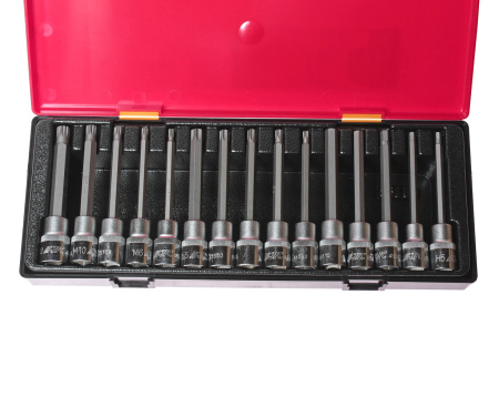 Набор головок и бит-головок 1/2" TORX,HEX,SPLINE 15 предметов в кейсе JTC-K4152